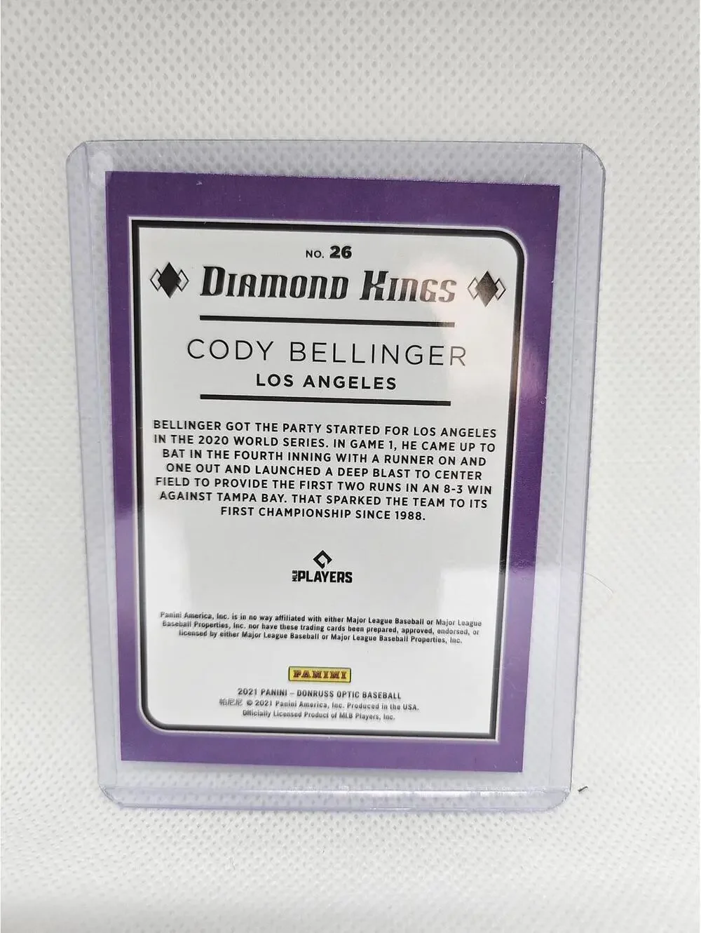 Cody Bellinger - Diamond King-2021 Panini Donruss OPTIC - #26 -Dodgers RAW Mint